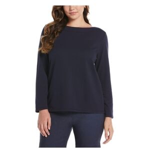 Rafaella Boatneck Top, M, Navy, NWT